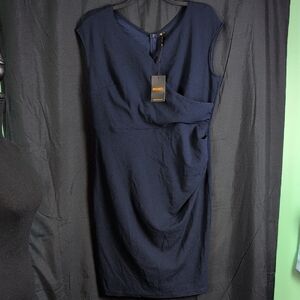 Miusol Blue Ruched Sheath Dress with V-Neck for Cocktail. XXL. NWT